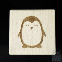 Holzwürfel Symbole positiv -Pinguin