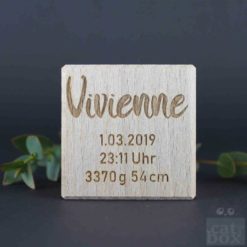Holzwürfel Geburtswürfel - catinabox Schrift Vivienne